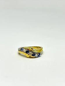 18k Sapphire Diamond Ring - Photo 2