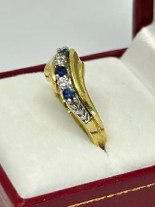 18k Sapphire Diamond Ring - Photo 8