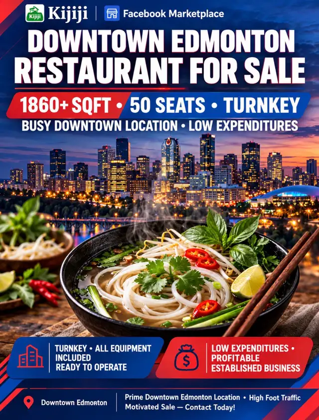 VIETNAMESE RESTAURANT FOR SALE | DOWNTOWN EDMONTON
