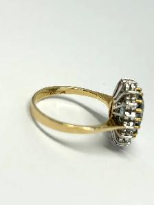 14k Blue Topaz Halo Diamond Ring - Photo 5