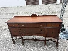 Free delivery antique Vintage Wooden Sideboard Buffet