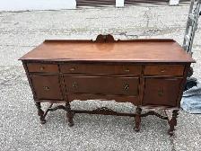 Free delivery antique Vintage Wooden Sideboard Buffet - Photo 2