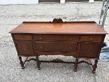 Free delivery antique Vintage Wooden Sideboard Buffet - Photo 3