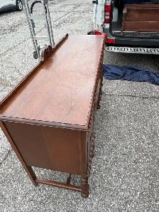 Free delivery antique Vintage Wooden Sideboard Buffet - Photo 6