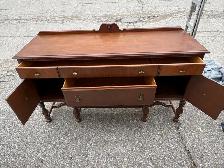 Free delivery antique Vintage Wooden Sideboard Buffet - Photo 7
