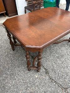 Free delivery used Vintage Walnut Dining Table - Photo 7