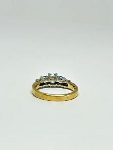14k Trilogy Blue  Topaz  Diamond Ring - Photo 8