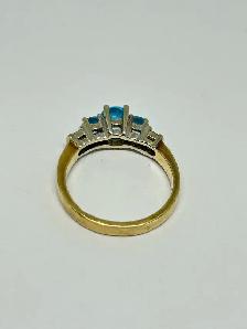 14k Trilogy Blue  Topaz  Diamond Ring - Photo 9