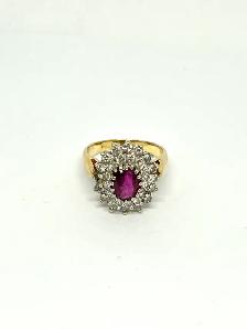 14k Ruby/Diamond Cluster Ring - Photo 2