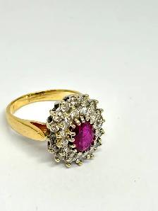 14k Ruby/Diamond Cluster Ring - Photo 6