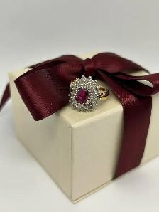 14k Ruby/Diamond Cluster Ring - Photo 9