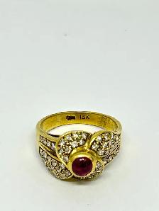 18k  Ruby Diamond  Cocktail Ring - Photo 4