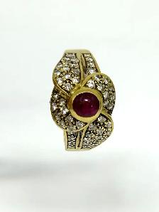 18k  Ruby Diamond  Cocktail Ring - Photo 8
