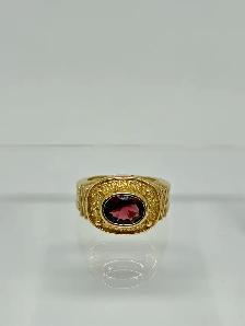 14k Vintage Men’s Garnet Ring - Photo 2