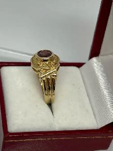 14k Vintage Men’s Garnet Ring - Photo 7