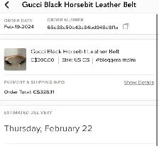 Authentic Gucci Black Leather Belt with Gold Horsebit Buckle - Photo 8