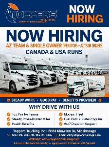 HIRING AZ TEAM DRIVERS& OWNER OPERATORS CALGARY RUNS& DISPATCH