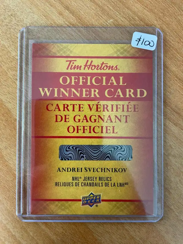 2026-27 Tim Hortons Jersey Relics Andrei Svechnikov Redemption
