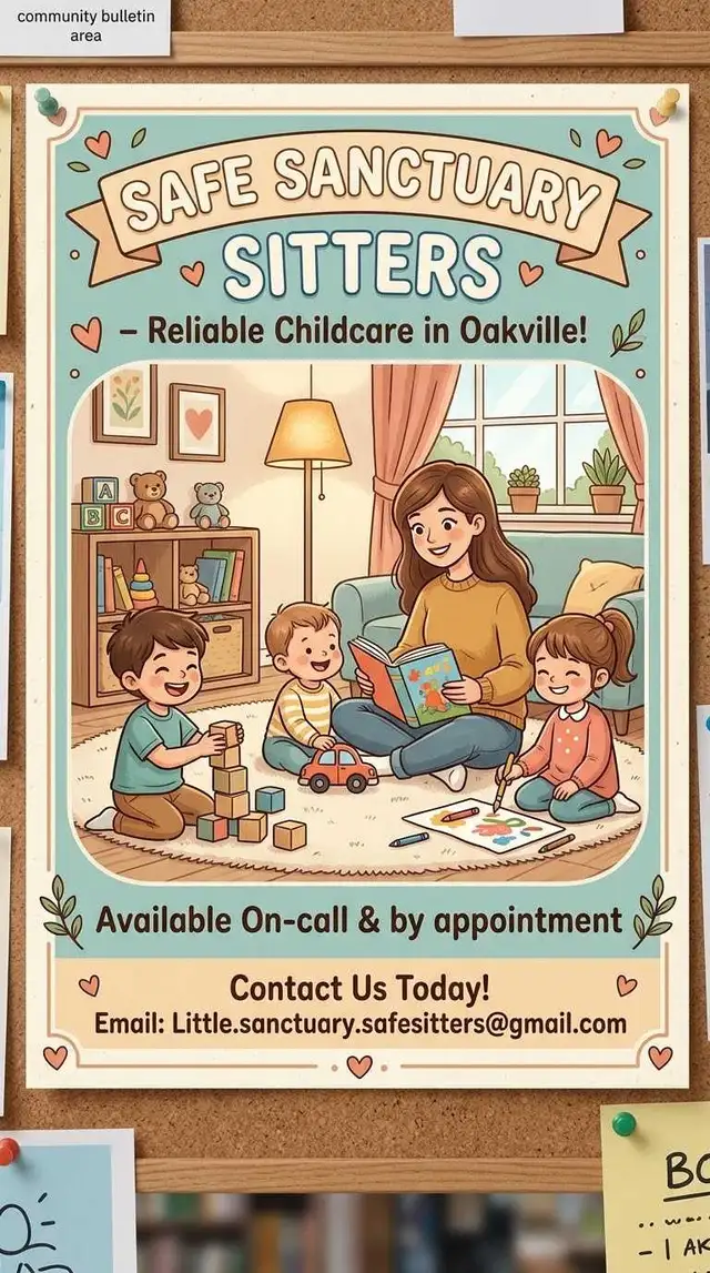Safe Sanctuary Sitters:Reliable Childcare in Oakville!