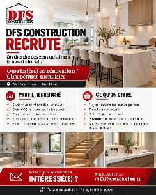 Ouvrier(ère) en rénovation résidentielle / Charpentier-menuisier
