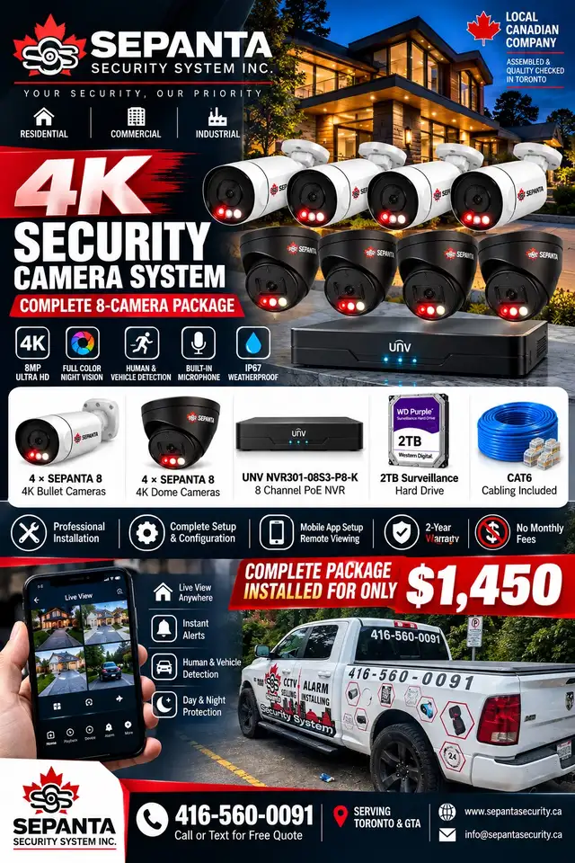 COMPLETE 4K SECURITY IP Poe CAMERA SYSTEM