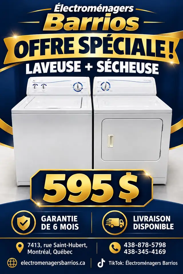OFFRE SPÉCIALE: LAVEUSE ET SÉCHEUSE INGLIS