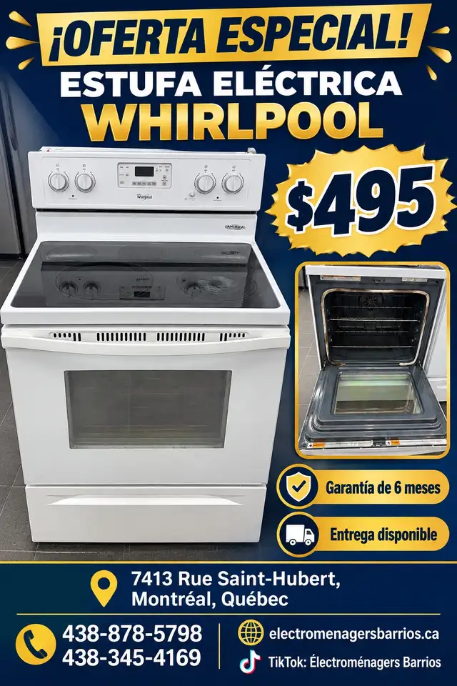 GRANDE OFFRE DE LA SEMAINE CUISINIÈRE WHIRLPOOL À SEULEMENT 495