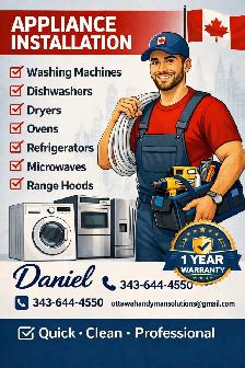 Appliance Installation Ottawa | Dishwasher • Washer • Dryer………