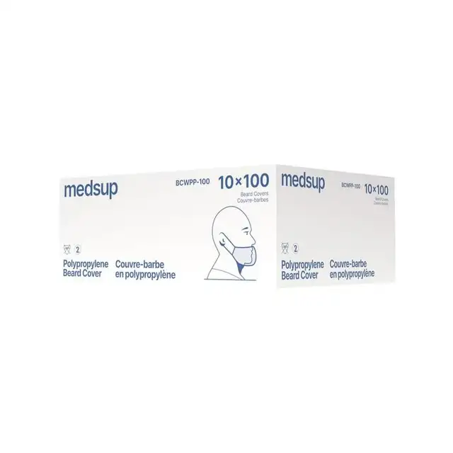 Medsup Universal Size White Polypropylene Beard Cover - 1000pcs