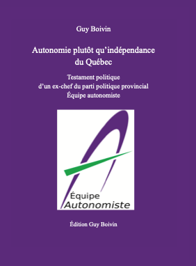 Livre:  Autonomie plutôt qu'indépendance du Québec