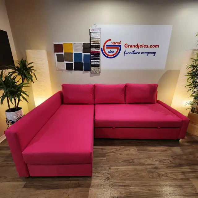 EXCELLENT Magenta pink IKEA sectional sofa bed   FREE DELIVERY