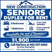New Construction Duplex for Rent