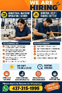 Industrial Sewing machine operator