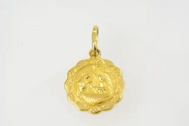 18K RICORDO DEL BATTESIMO MEDALLION (8141)