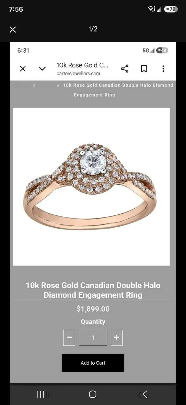 10k Rose Gold Ring