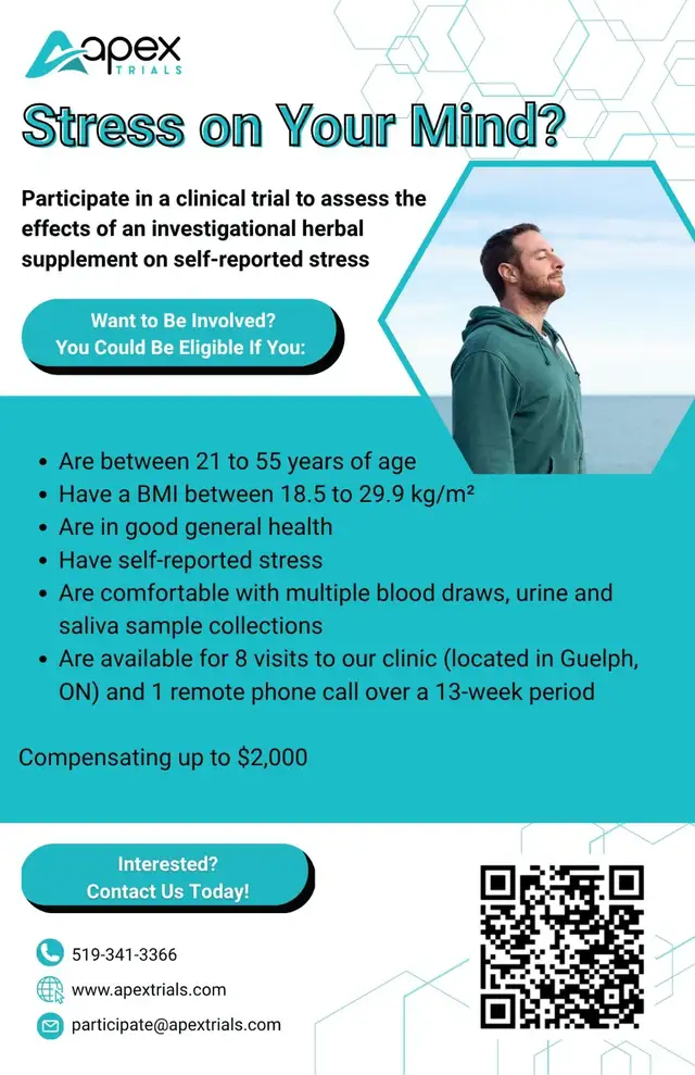 Volunteers Needed - Stress Study - Guelph, ON