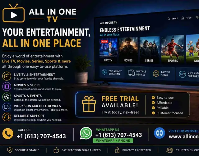 ALL IN ONE TV- 4K TV SERVICE WORLDWIDE
