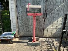 Rare Unique Vintage Farmhouse Mailbox attached to wooden Post !