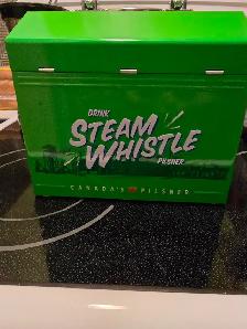 Steam Whistle Metal Lunch Box — Green, Like New - Photo 4