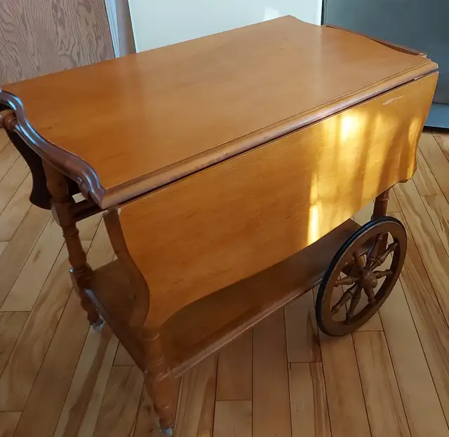 Vintage Solid Maple Tea Cart