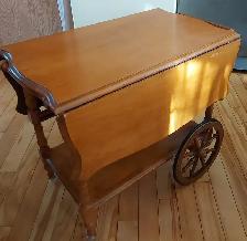 Vintage Solid Maple Tea Cart
