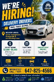 HIRING SMALL PARCELS DELIVERY Driver 6478254566