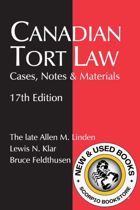 Canadian Tort Law Cases, Notes & Materials 17E 9780433539858