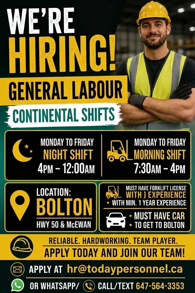 Bolton- COUNTER BALANCE Forklift  and  General Labour