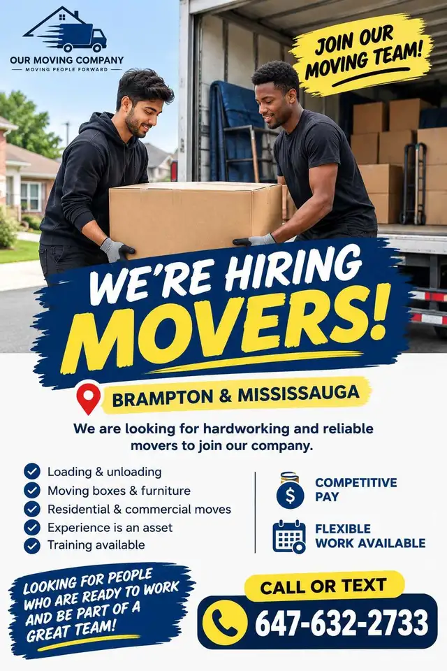 hiring movers in Brampton missisauga and gta