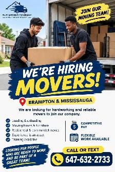 hiring movers in Brampton missisauga and gta