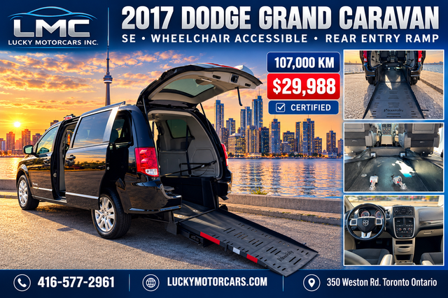 2017 DodgeGrand Caravan SE-WHEELCHAIR ACCESSIBLE VAN-ONLY 107KMS