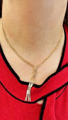 14k  Two Tone Gold Necklace # R57 - Photo 7