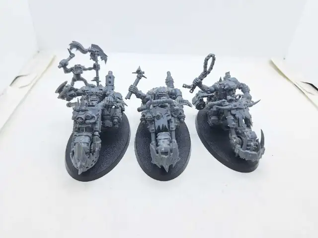Warhammer 40k 3 Ork OOP Warbikers Unpainted