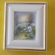 2 CADRES NEUFS SIGNÉS, BLANC GOLD, GARCON FILLE: $20.00 CHACUN - Photo 2